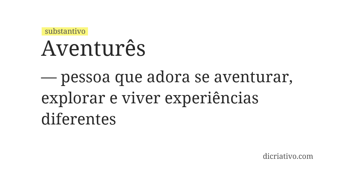 Significado de aventurês
