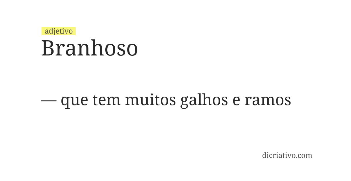 Significado de branhoso