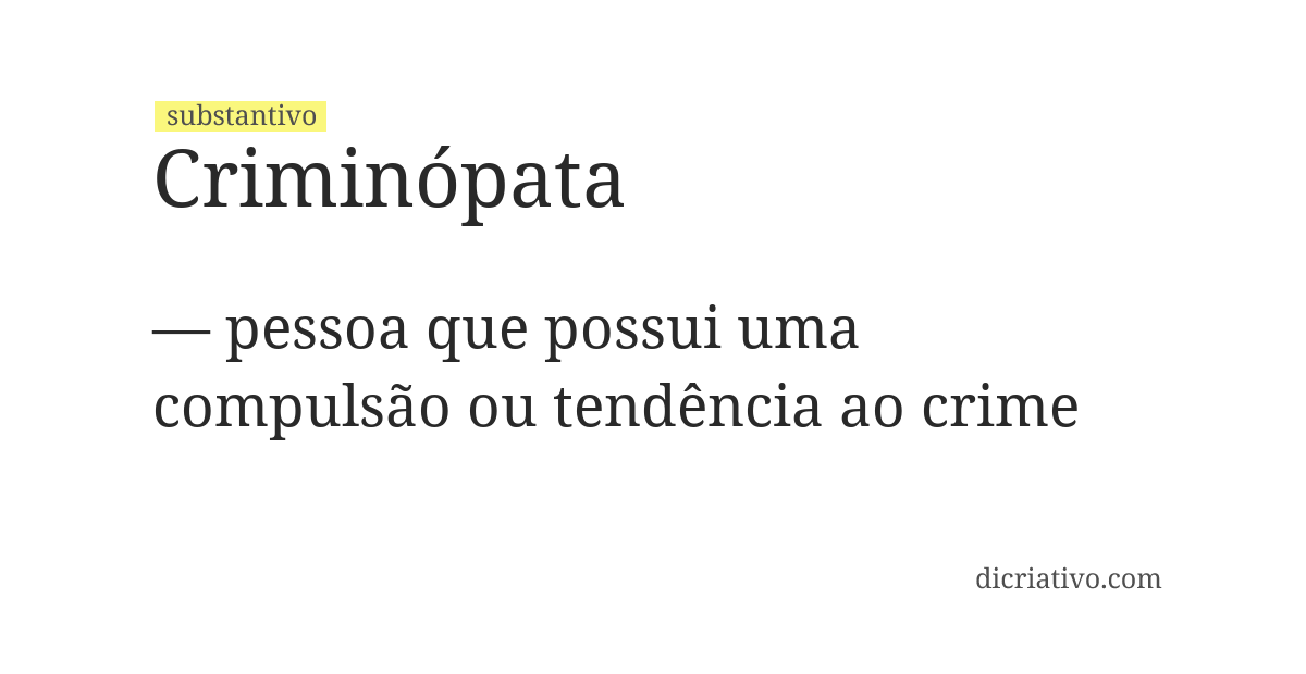 Significado de criminópata