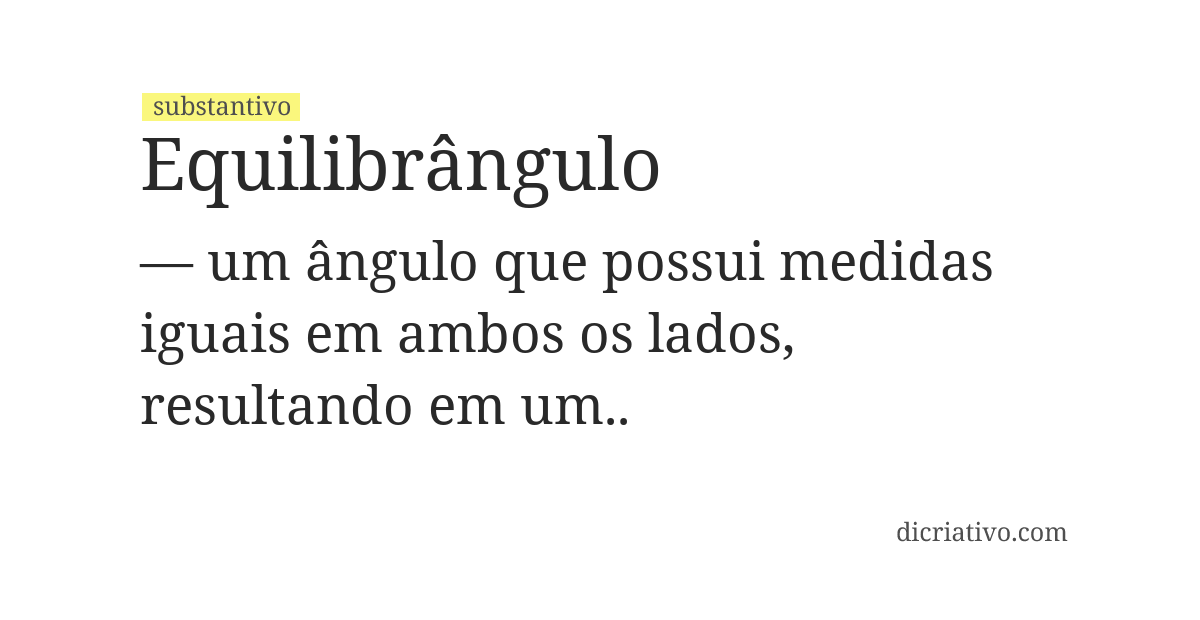 Significado de equilibrângulo