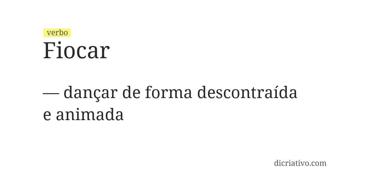 Significado de fiocar