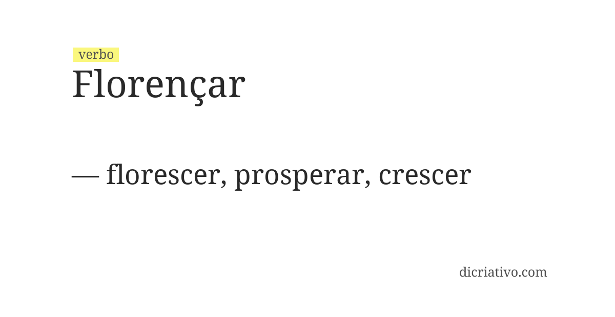 Significado de florençar