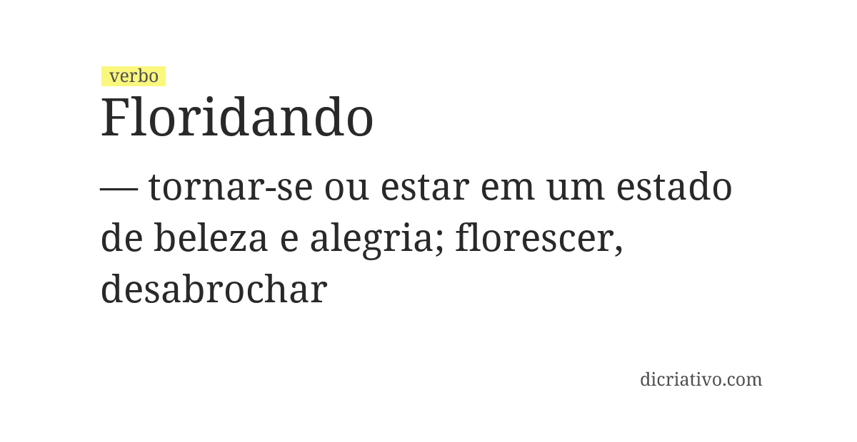 Significado de floridando