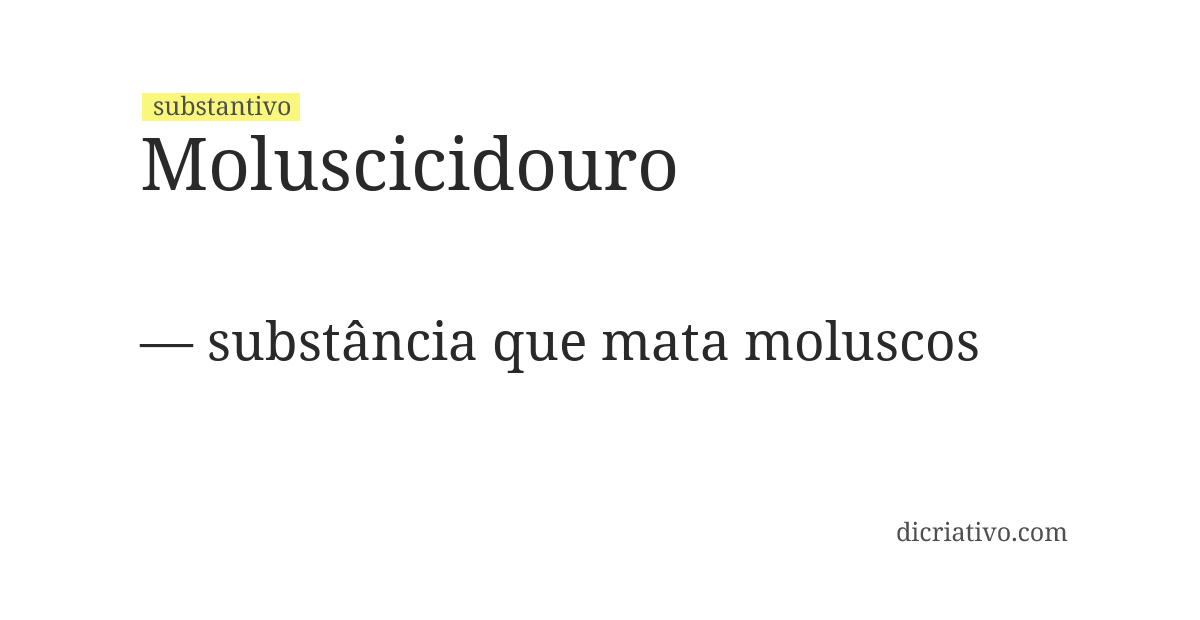 Significado de moluscicidouro