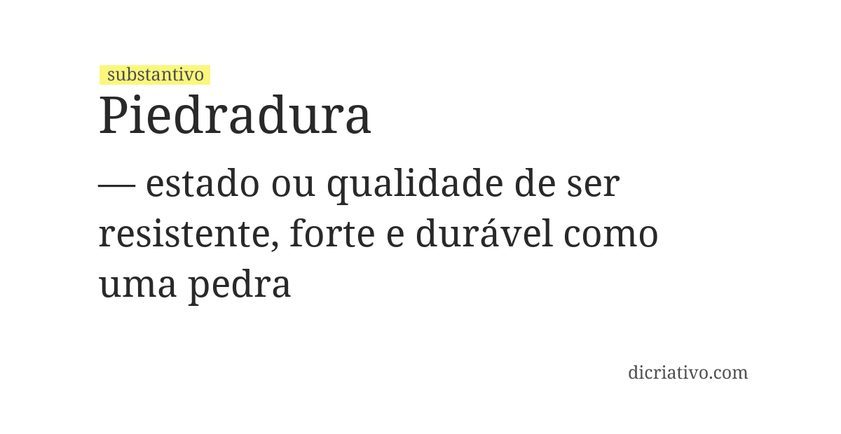 Significado de piedradura