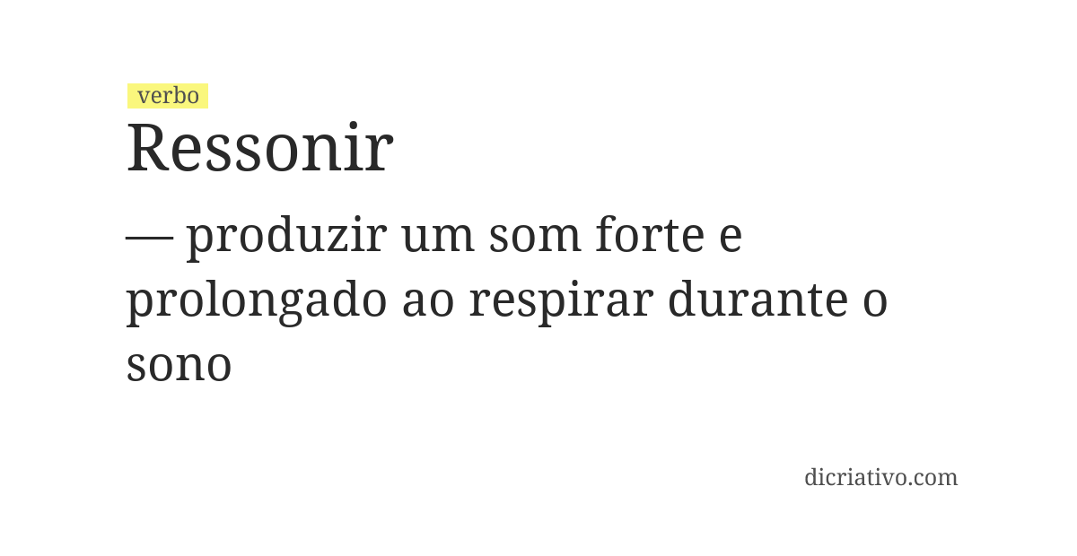 Significado de ressonir