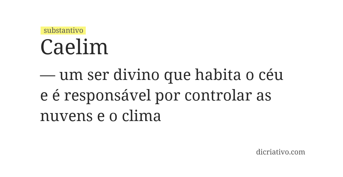 Significado de caelim
