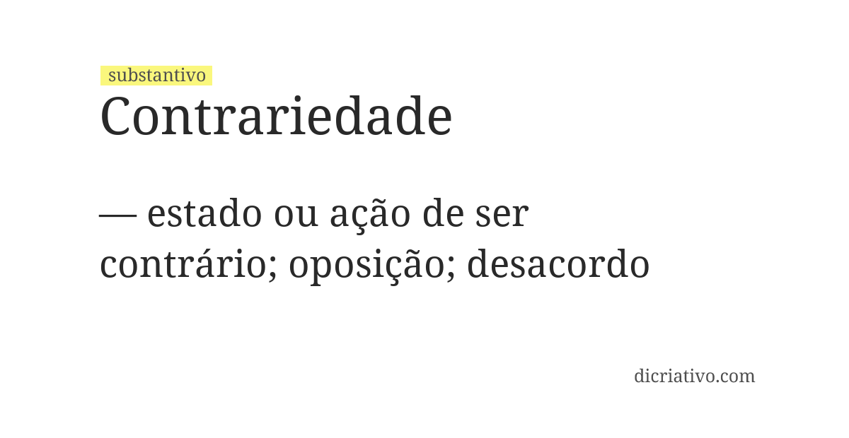 Significado de contrariedade
