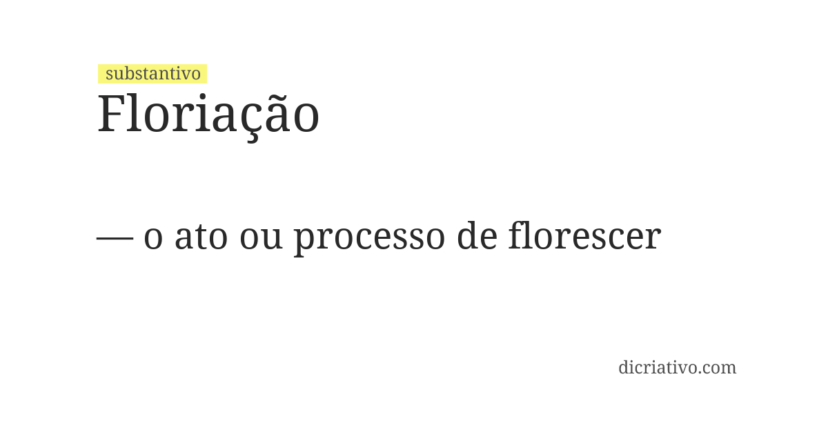 Significado de floriação