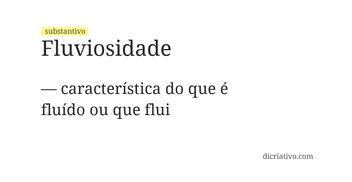 Significado de fluviosidade