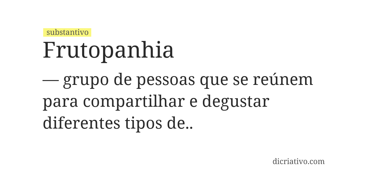 Significado de frutopanhia