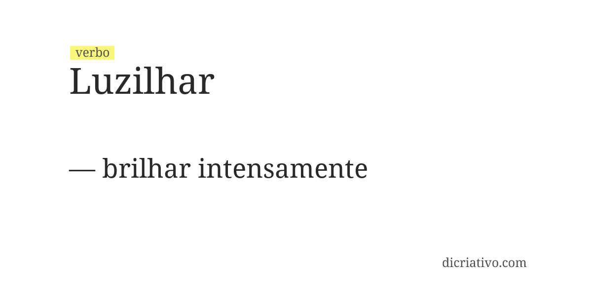 Significado de luzilhar