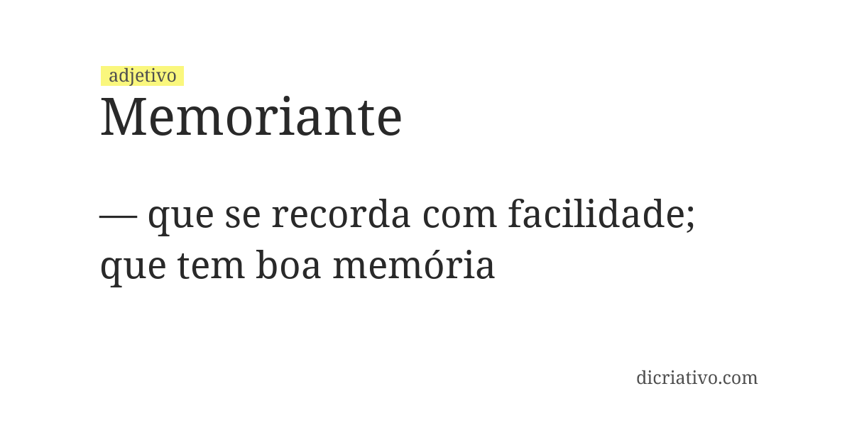 Significado de memoriante