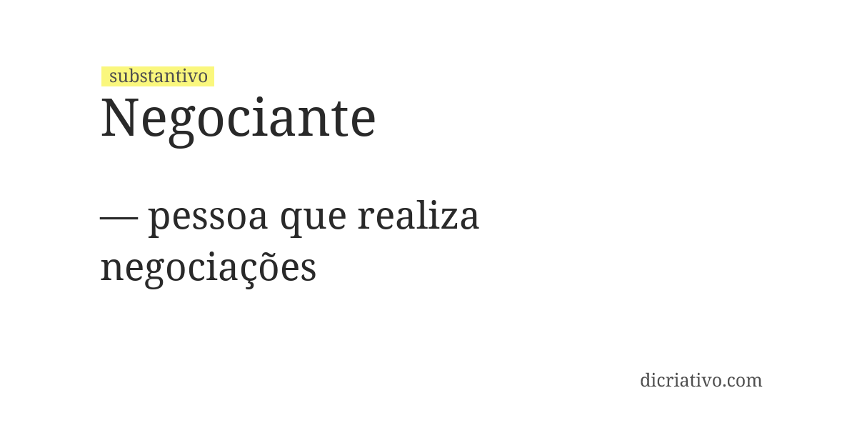 Significado de negociante