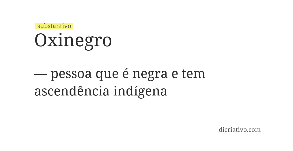 Significado de oxinegro