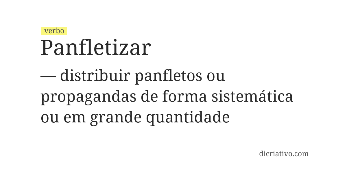 Significado de panfletizar