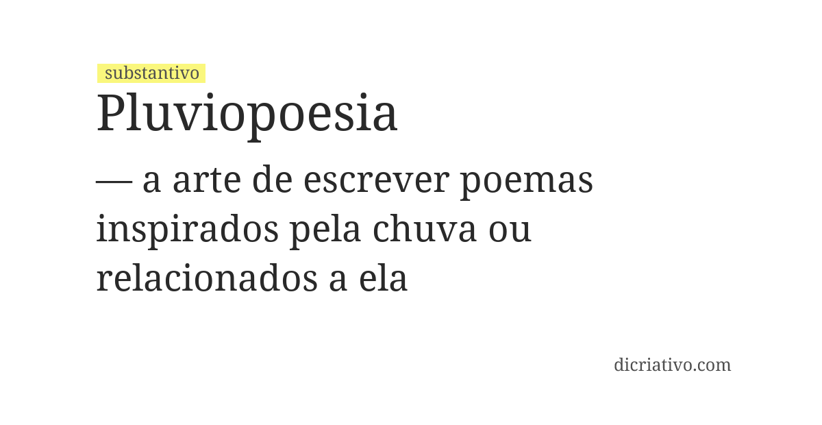 Significado de pluviopoesia