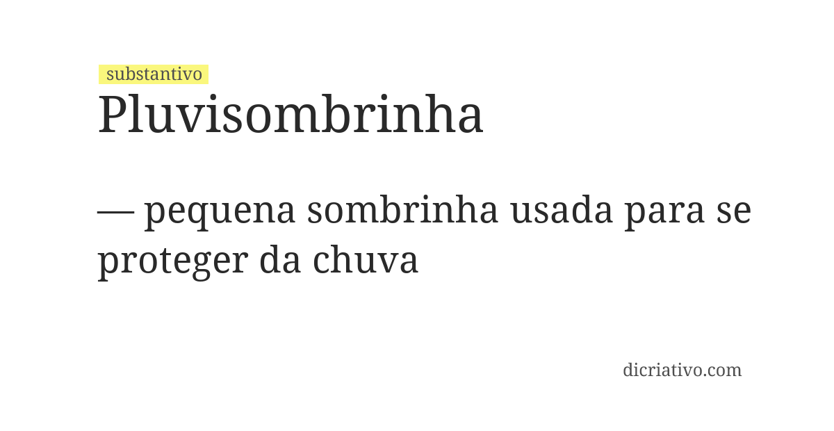 Significado de pluvisombrinha