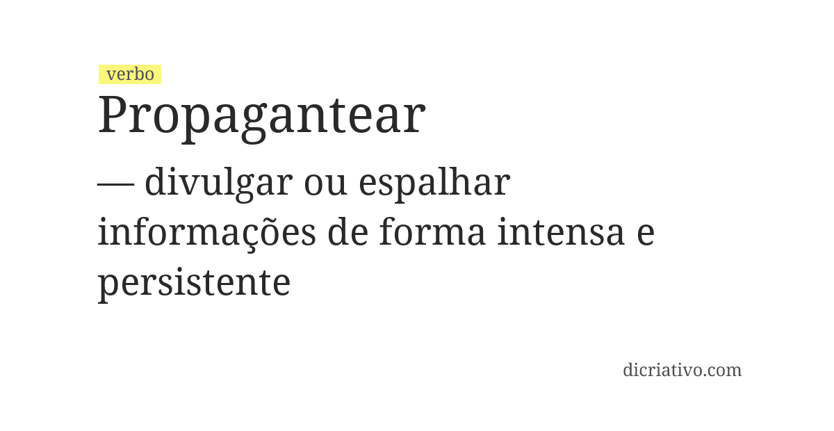 Significado de propagantear
