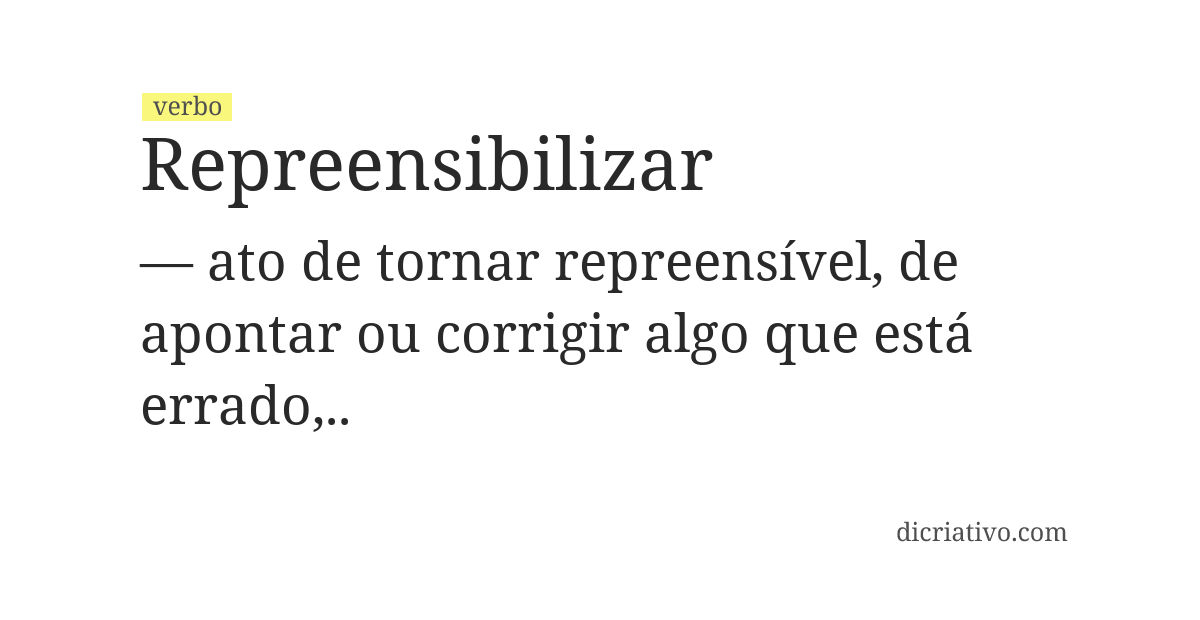 Significado de repreensibilizar