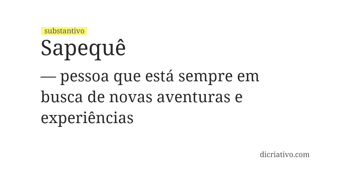 Significado de sapequê