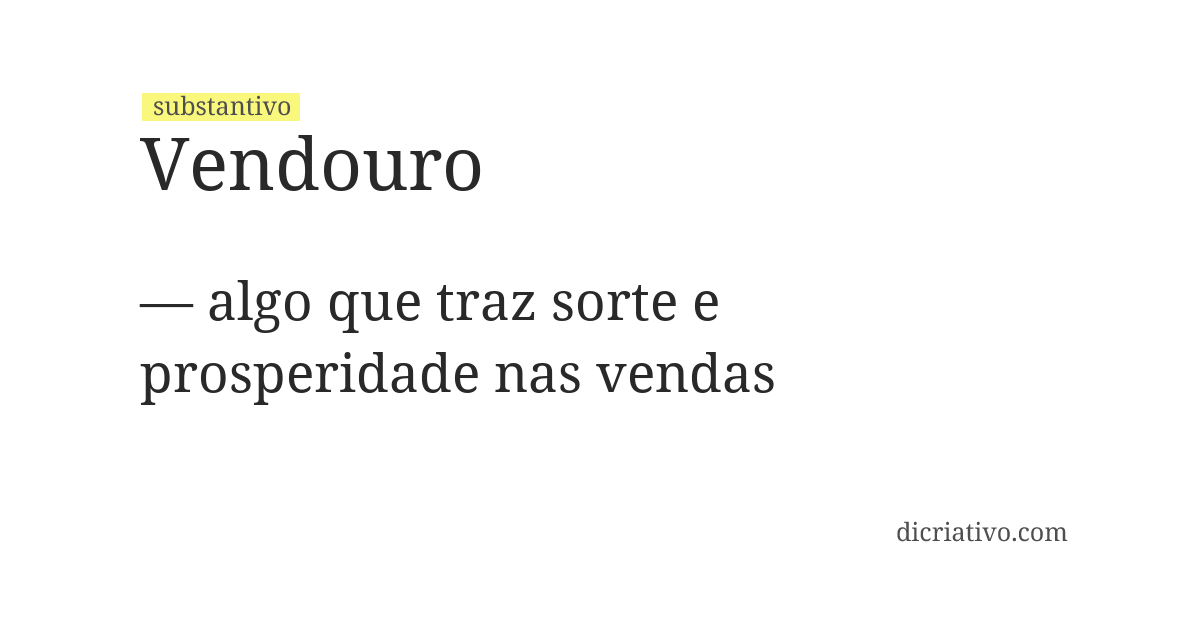 Significado de vendouro