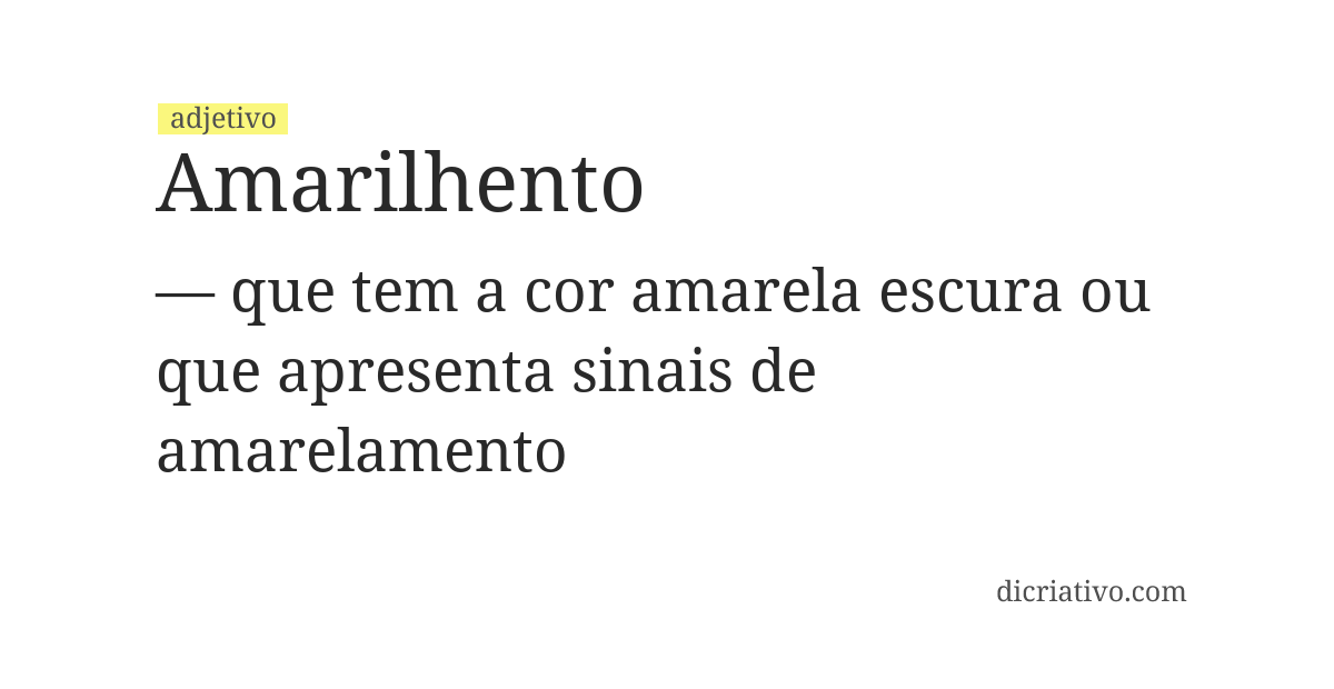 Significado de amarilhento