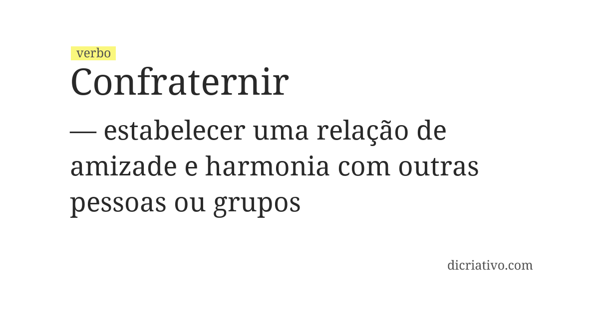 Significado de confraternir