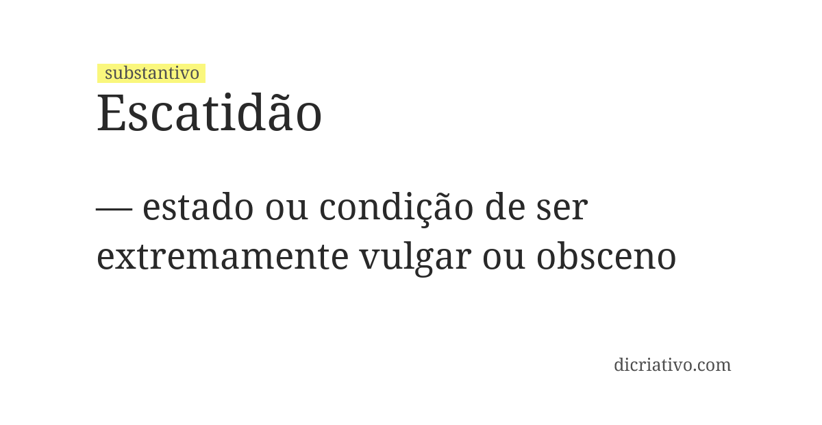 Significado de escatidão