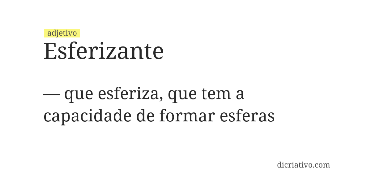 Significado de esferizante