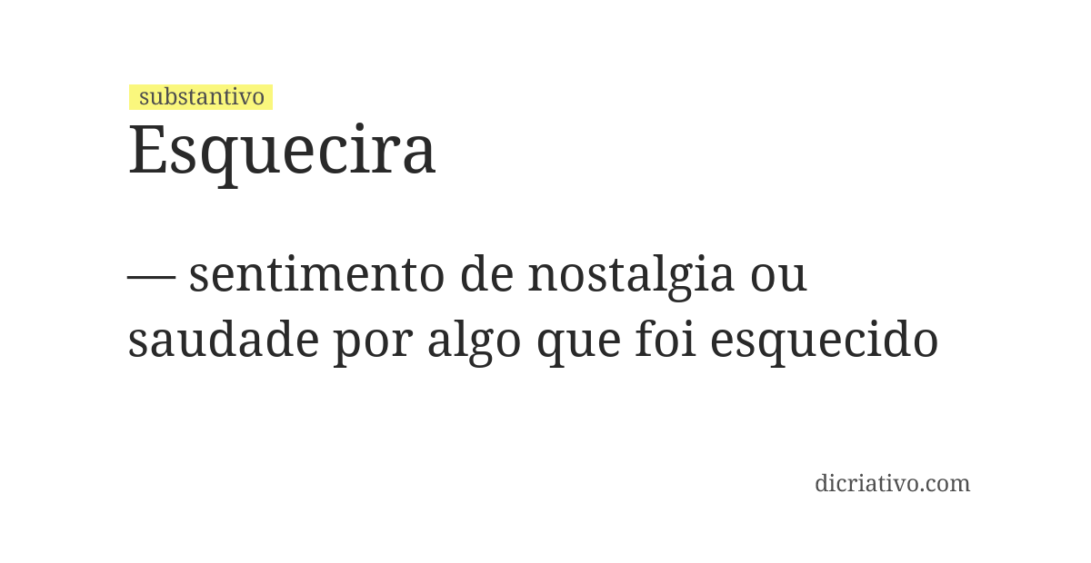Significado de esquecira