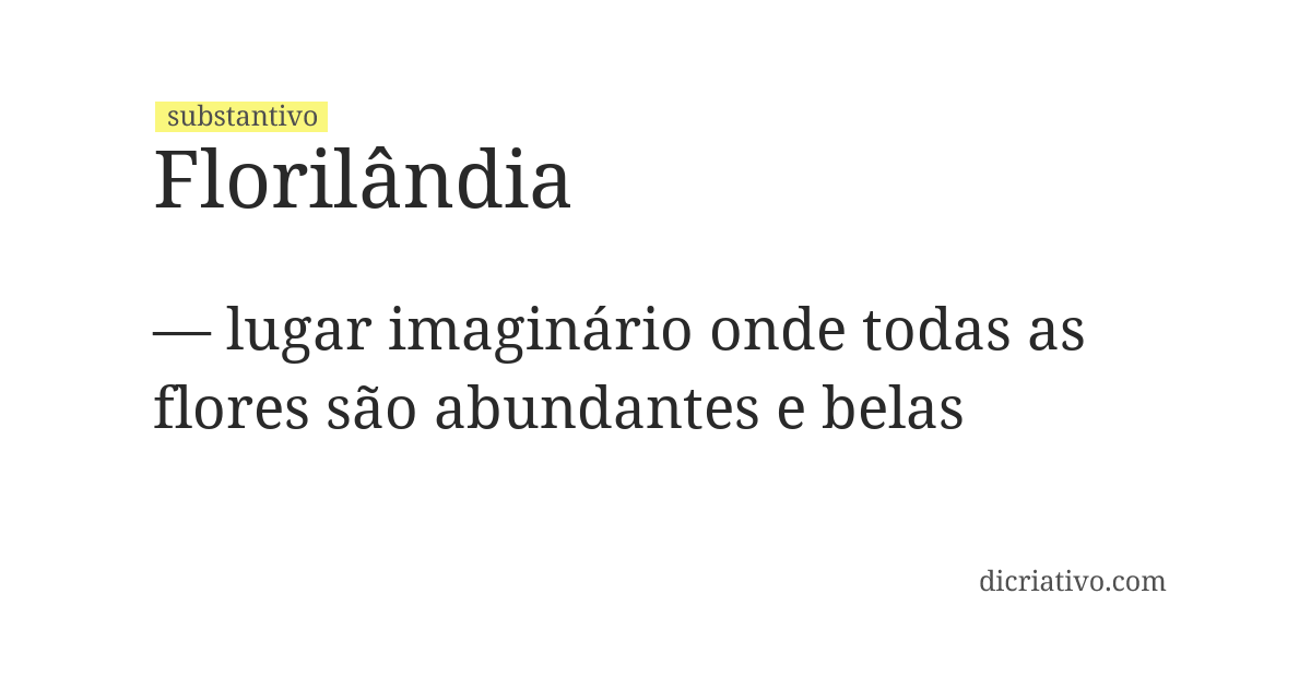 Significado de florilândia