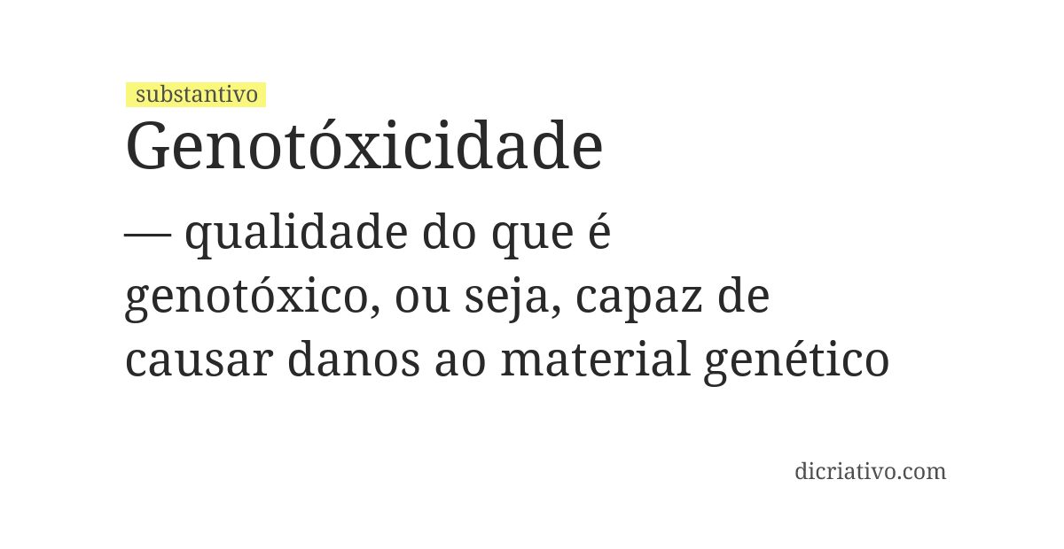 Significado de genotóxicidade