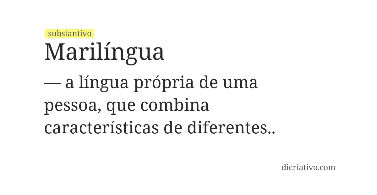 Significado de marilíngua