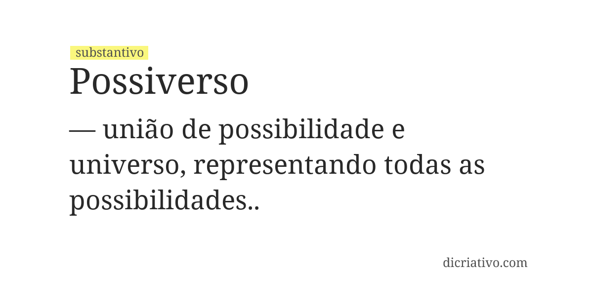 Significado de possiverso