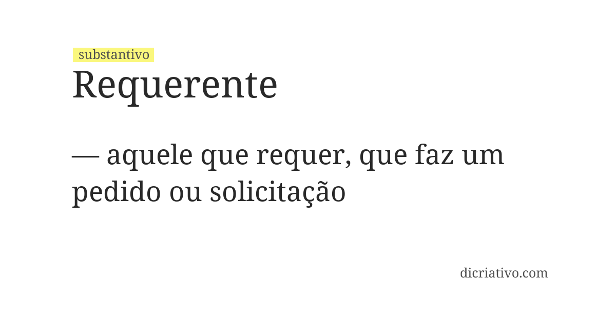 Significado de requerente