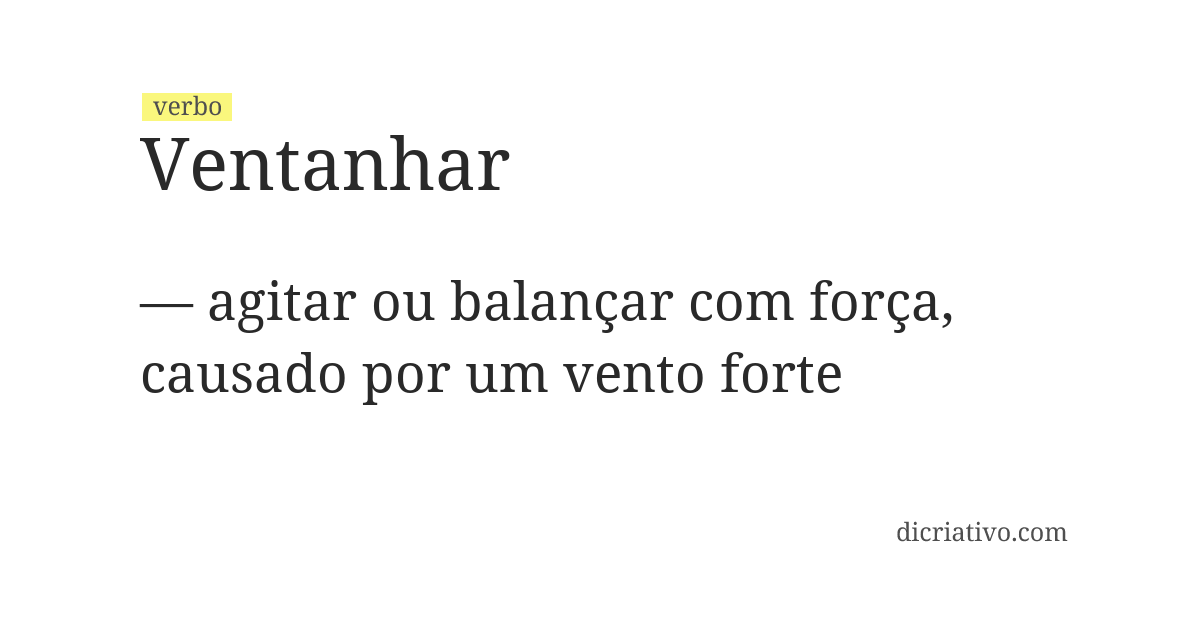 Significado de ventanhar