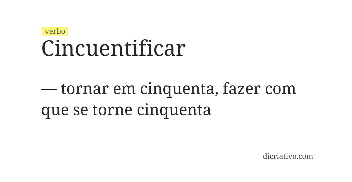 Significado de cincuentificar