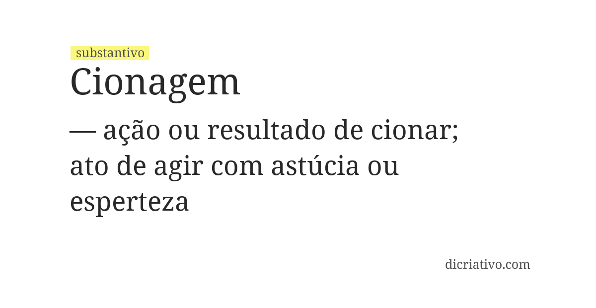 Significado de cionagem