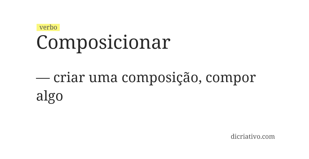 Significado de composicionar