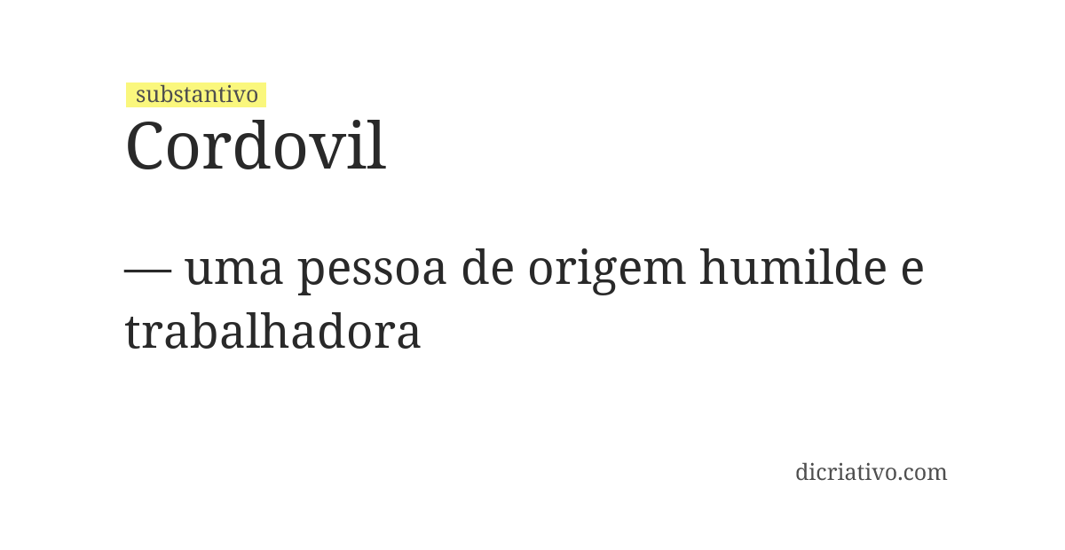 Significado de cordovil