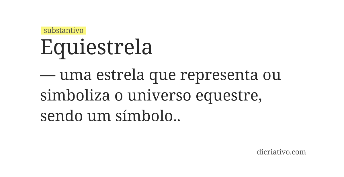 Significado de equiestrela