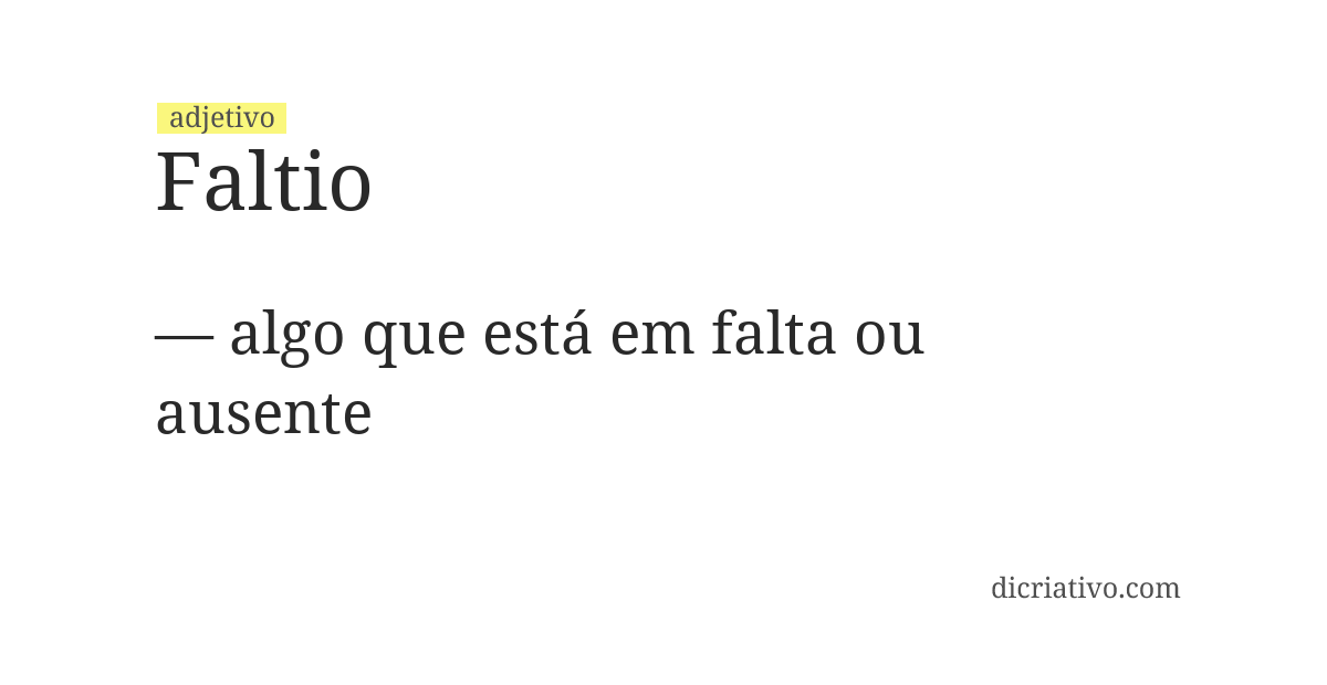 Significado de faltio