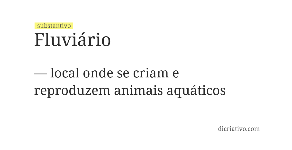 Significado de fluviário