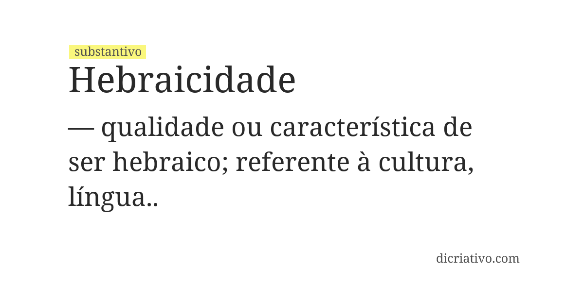 Significado de hebraicidade