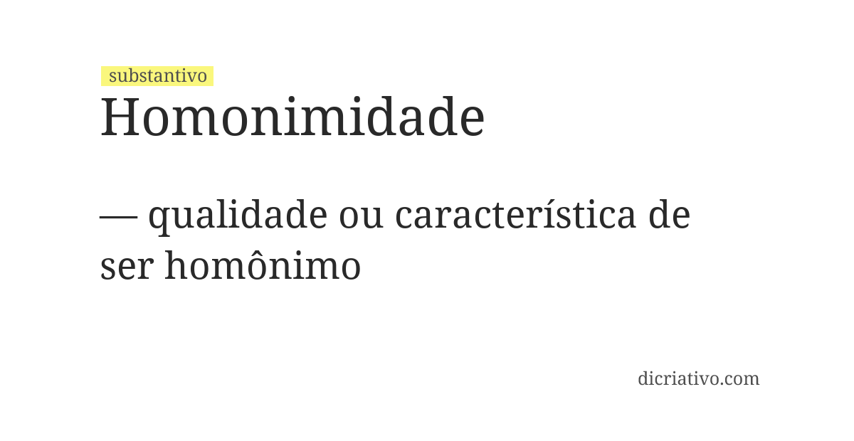 Significado de homonimidade