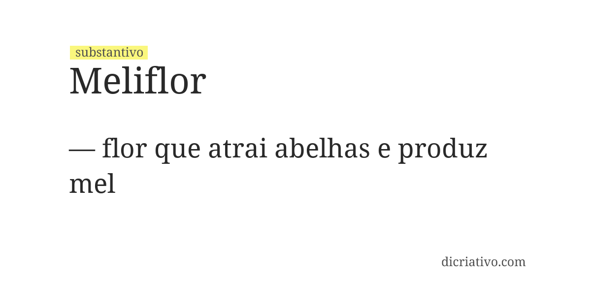 Significado de meliflor