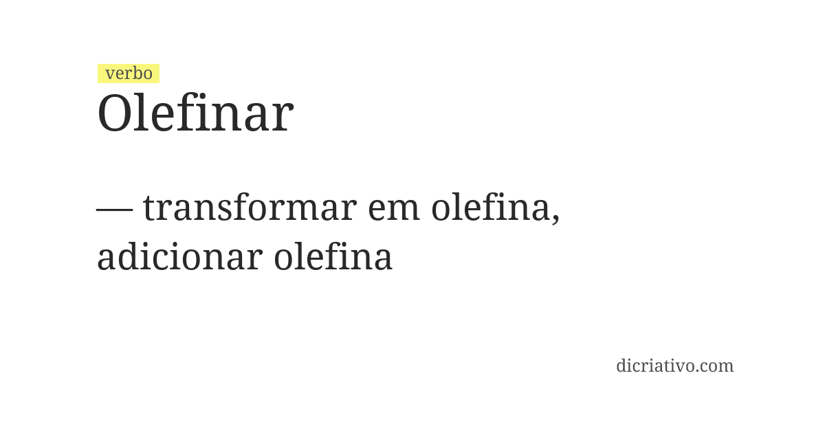 Significado de olefinar