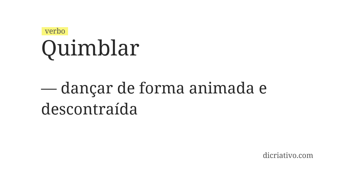 Significado de quimblar