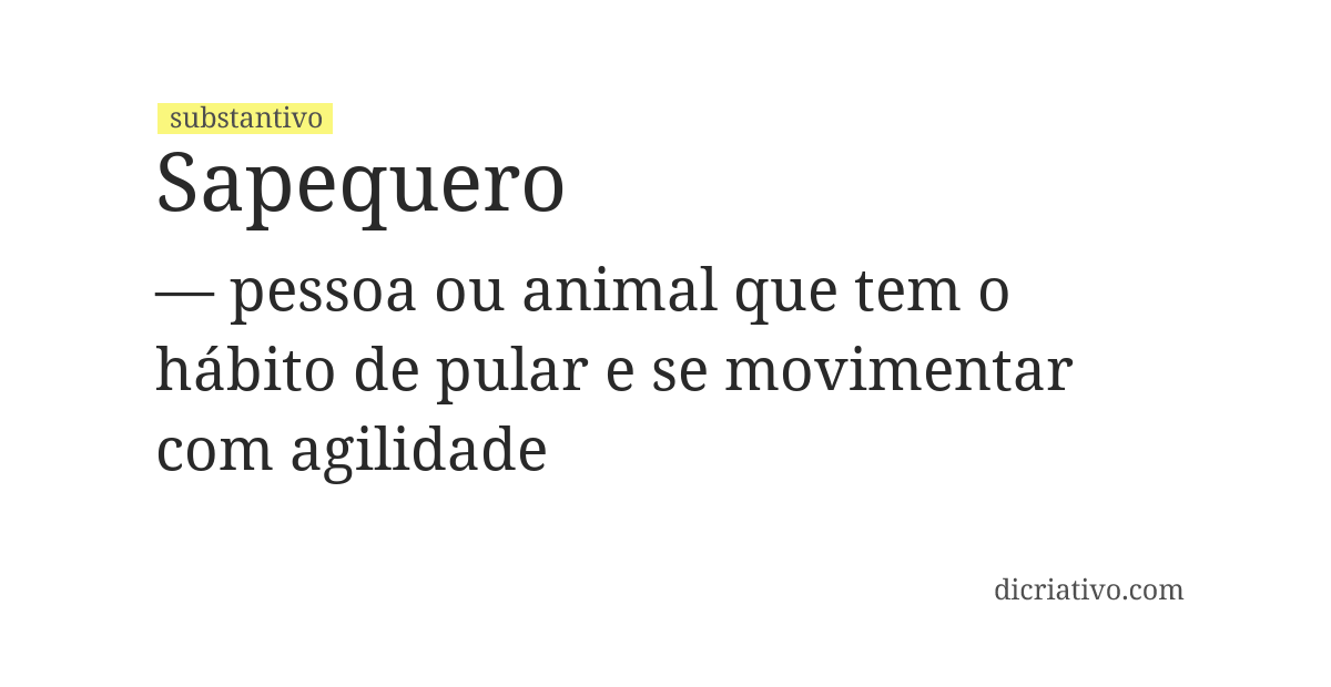 Significado de sapequero